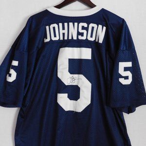 Penn State University Larry Johnson #5 Signed Autograph College Football Jersey